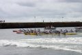 6 men teams paddled for hours.